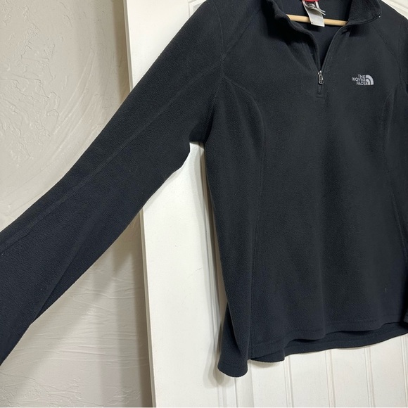 Women’s Light Weight Long Sleeve Fleece North Face Half Zip Jacket Black Large - Picture 3 of 6